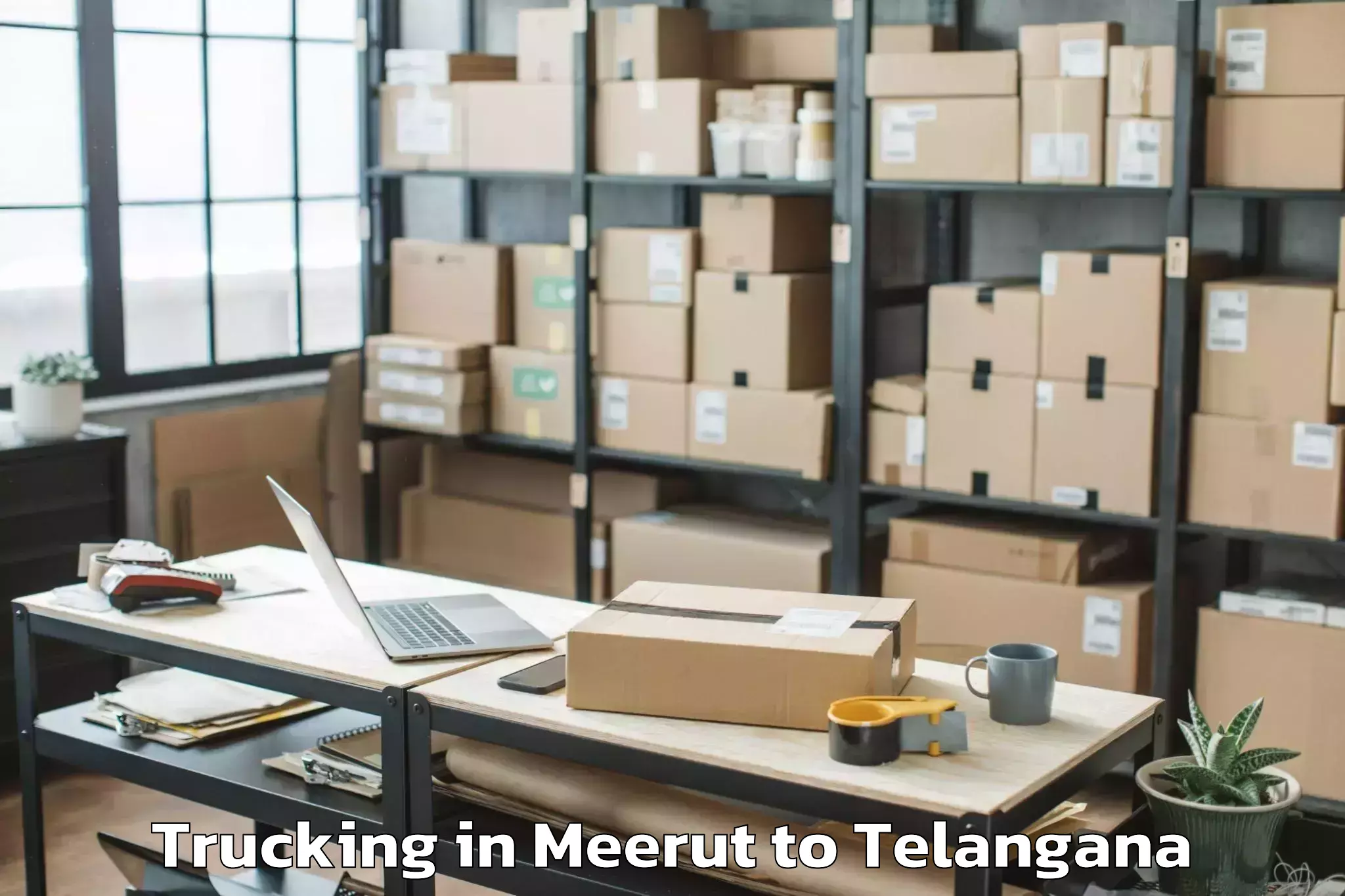 Book Meerut to Narketpalle Trucking Online